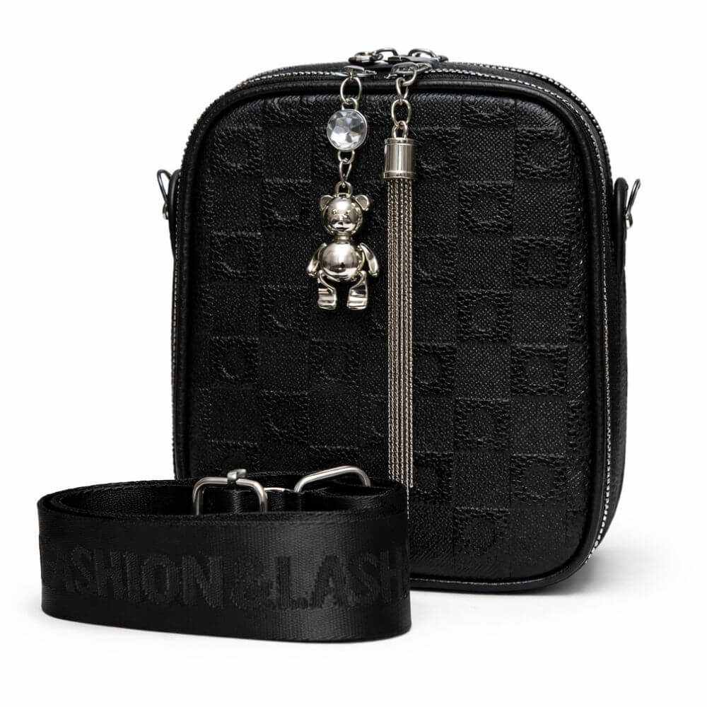 Teddy Charm Crossbody (Black)