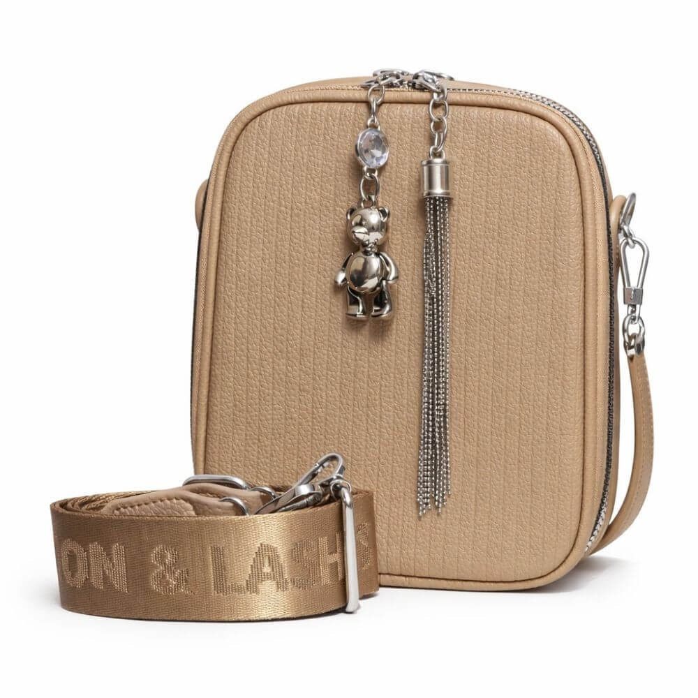 Teddy Charm Crossbody (Beige)