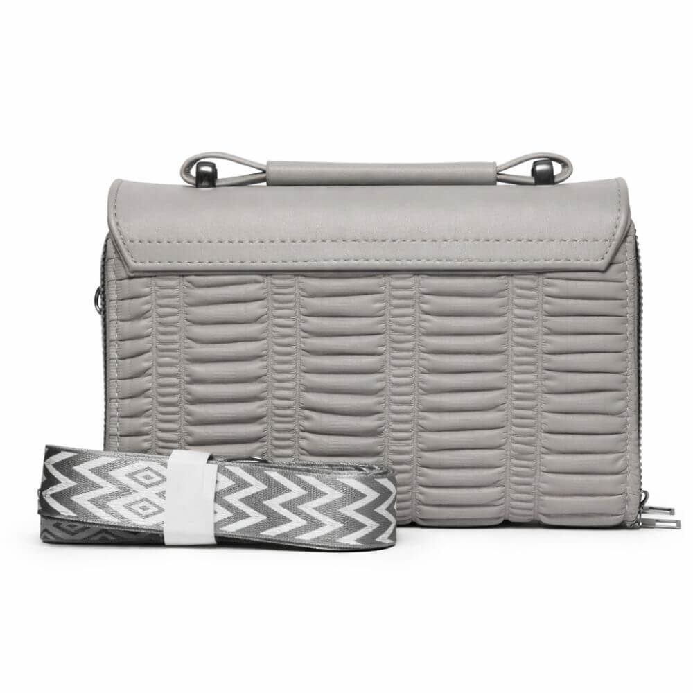 Mist Quilted Crossbody (Light Grey)