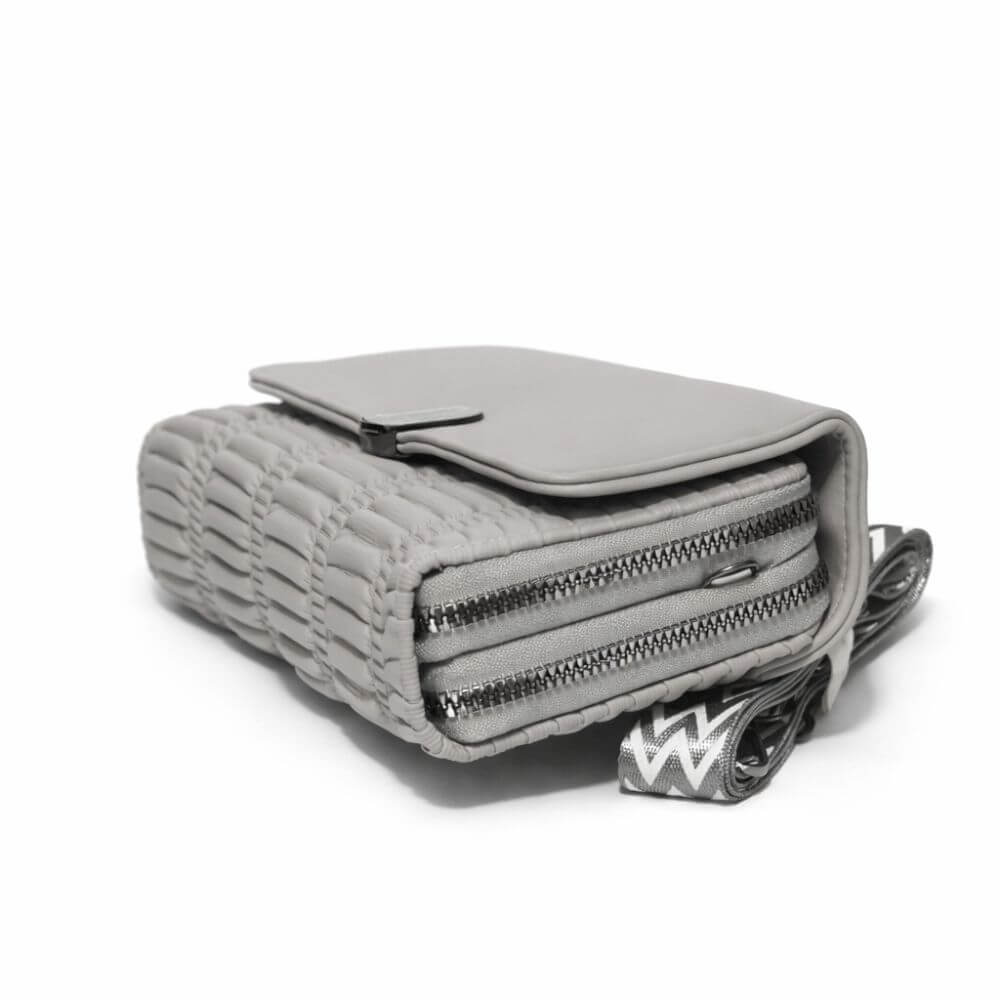 Mist Quilted Crossbody (Light Grey)