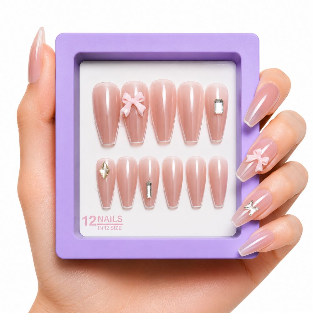 Rosy Charm Press-On Nails