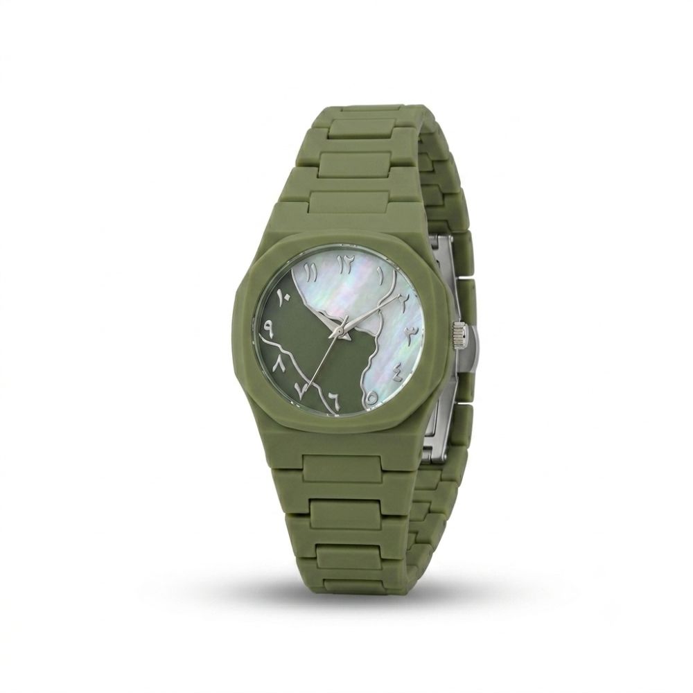 Aura Green Arabic Elegance Watch