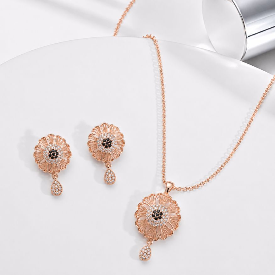 Rose Bloom Jewelry Set