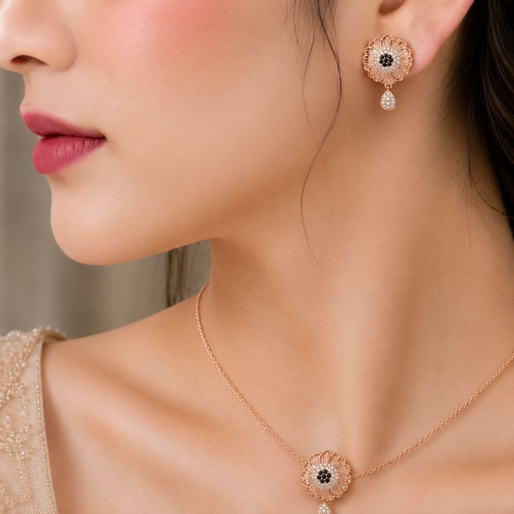 Rose Bloom Jewelry Set