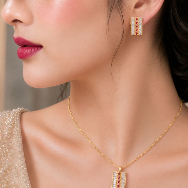Ruby Line Jewelry Set