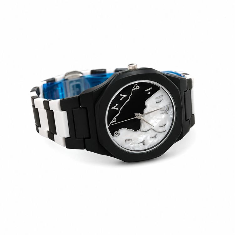 Duo Black Dial Arabic Aura Watch
