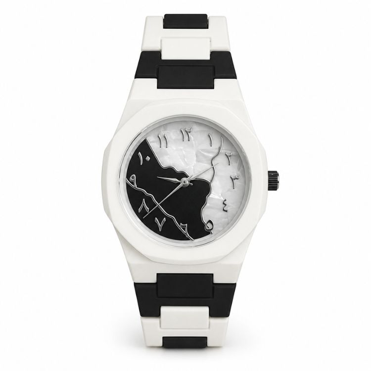 Duo White Dial Arabic Aura Watch