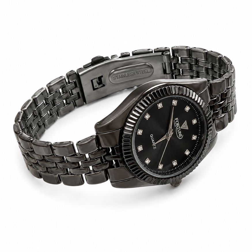 Gunmetal Black Couple Watch Set