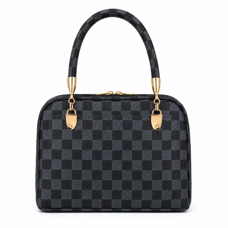 Elegant Black Dome Handbag