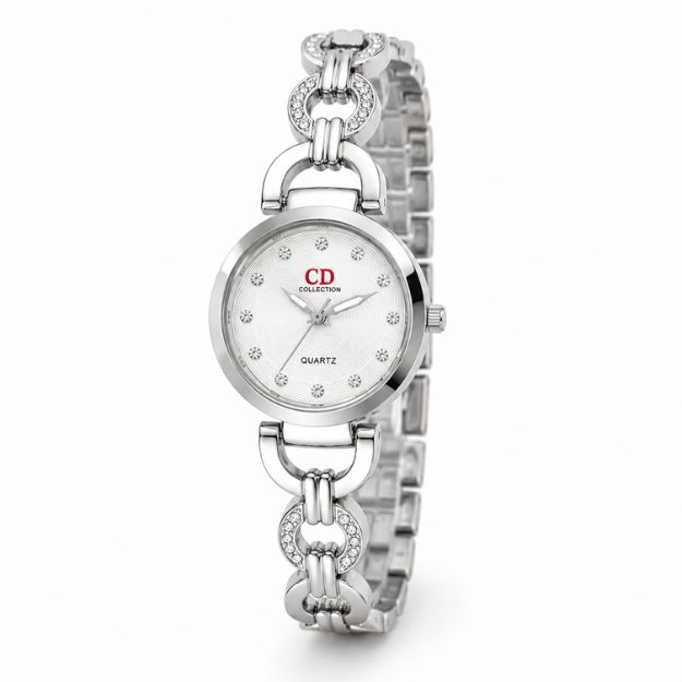Silver Crystal Link Watch