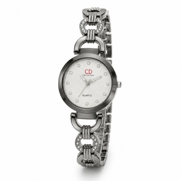 Gunmetal Crystal Link Watch