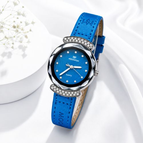 Royal Blue Leather Crystal Elegance Watch