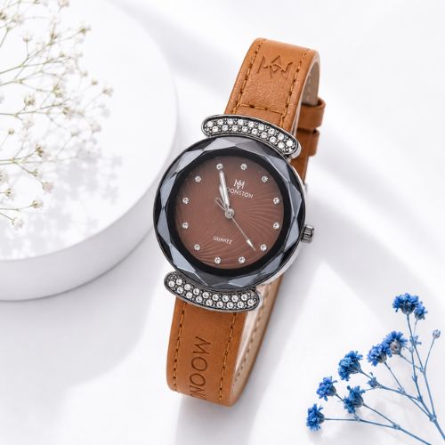 Caramel Leather Crystal Elegance Watch
