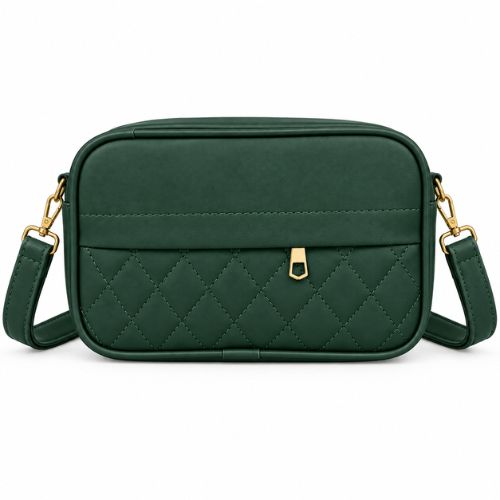 Luna Emerald Quilted Crossbody Bag 