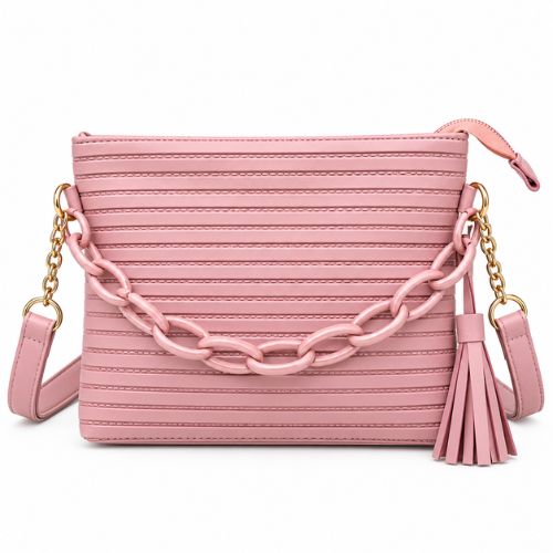 Blush Pink Luxe Chain Shoulder Bag