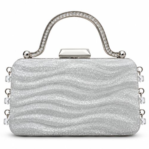 Silver Wave Glitter Clutch